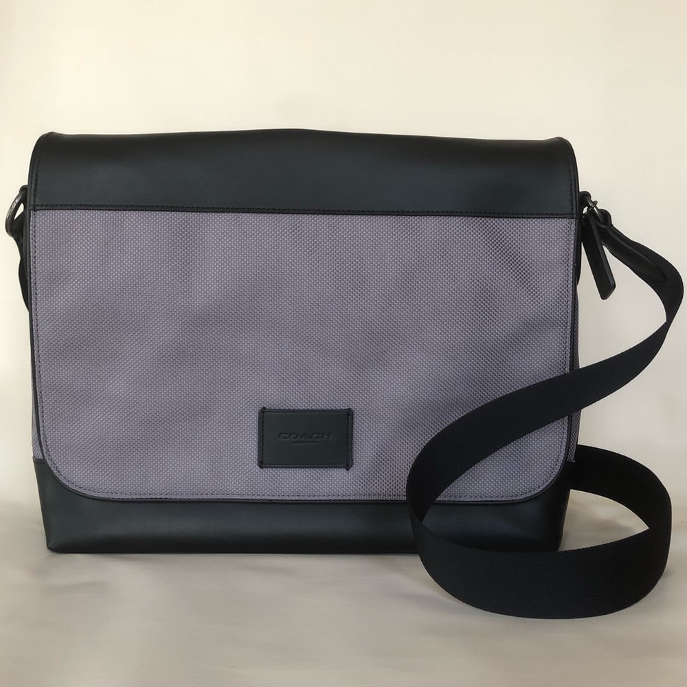 COACH Leather and Nylon Messenger Crossbody Bag